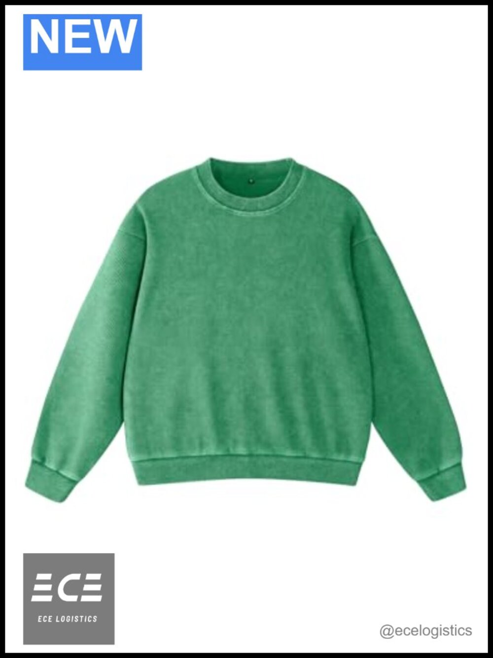 Waffle Knit Crewneck Sweatshirt Oversized Pullover Casual Top